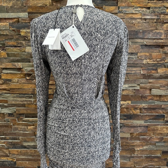 ISABEL MARANT Wrap-Effect Printed Mini Dress Size 38 - Picture 9 of 16